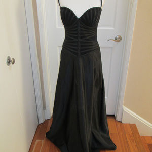 Tadashi formal fitted long black strappy dress